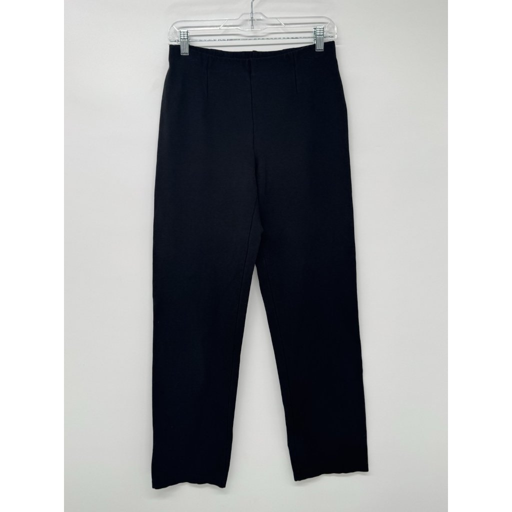 Eileen Fisher Pants Xs Black Rayon Stretch Pullon Career Ankle Lagenlook Comfort